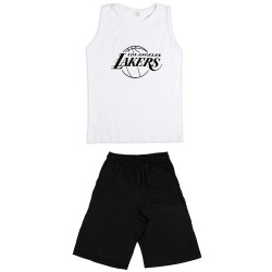 Παιδικο Σετ Αμανικο Με Βερμουδα Lakers Παιδικο Σετ Αμανικο Με Βερμουδα Lakers