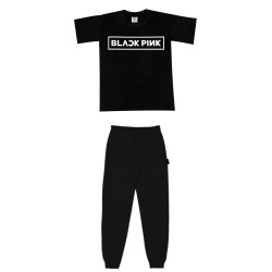 Παιδικο Σετ Κοντομανικο Με Φορμα Black Pink Παιδικο Σετ Κοντομανικο Με Φορμα Black Pink