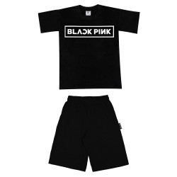 Παιδικο Σετ Κοντομανικο Με Βερμουδα Black Pink Παιδικο Σετ Κοντομανικο Με Βερμουδα Black Pink