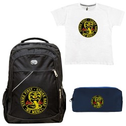 Παιδικό Σχολικό Σετ Τσάντα-Κασετίνα + Δώρο T-shirt Cobra Kai Παιδικό Σχολικό Σετ Τσάντα-Κασετίνα + Δώρο T-shirt Cobra Kai