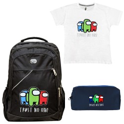 Παιδικό Σχολικό Σετ Τσάντα-Κασετίνα + Δώρο T-shirt Among us Παιδικό Σχολικό Σετ Τσάντα-Κασετίνα + Δώρο T-shirt Among us