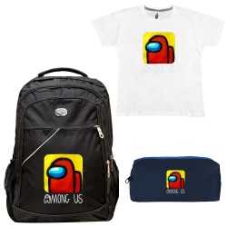 Παιδικό Σχολικό Σετ Τσάντα-Κασετίνα + Δώρο T-shirt Among us Παιδικό Σχολικό Σετ Τσάντα-Κασετίνα + Δώρο T-shirt Among us